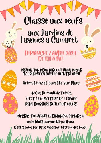 Chasse aux œufs de Pâques suivie d'un pique-nique le dimanche 7 avril de 10h00 à 14h00 aux jardins de l'Aygues
