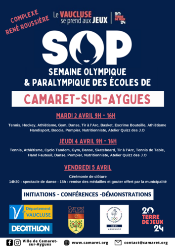 Semaine Olympique et Paralympique (SOP) du 2 au 5 avril 2024