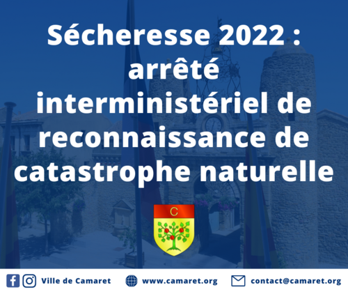 Sécheresse 2022 : arrêté interministériel de reconnaissance de catastrophe naturelle