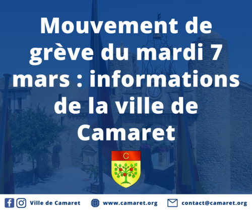 Mouvement de grève du mardi 7 mars : informations de la Ville de Camaret
