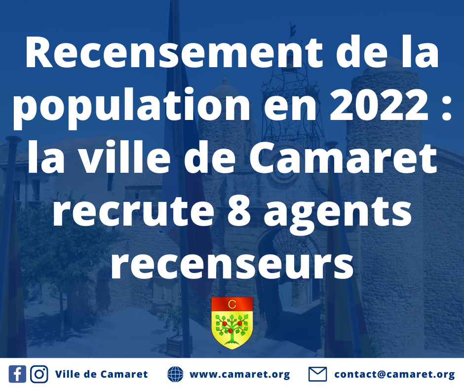 Recensement de la population en 2022 : la Ville de Camaret recrute 8 agents recenseurs