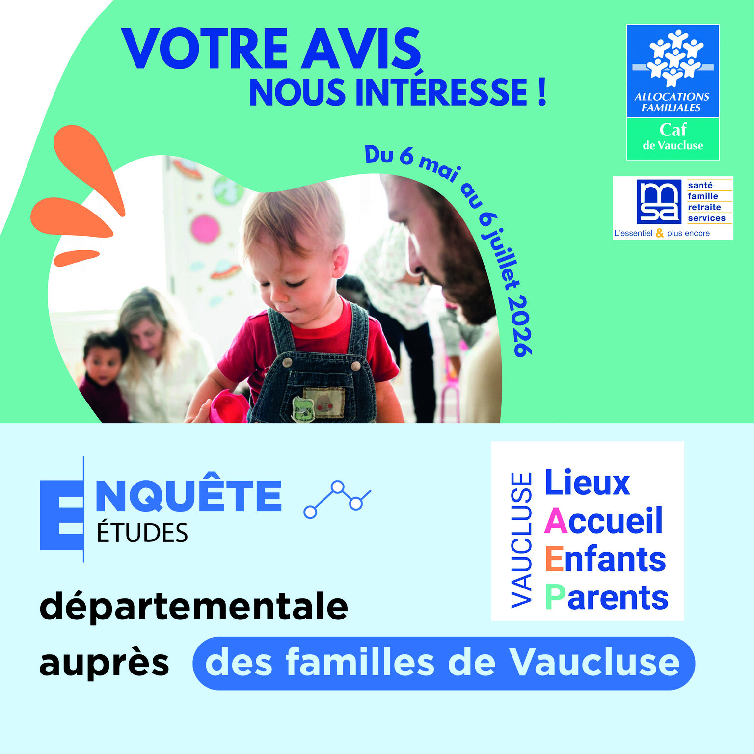 Enquête | Parents de jeunes enfants : participez à l’enquête départementale sur les LAEP !
