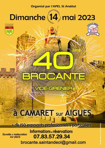 40ème brocante de l'APEL Saint Andéol le dimanche 14 mai 2023