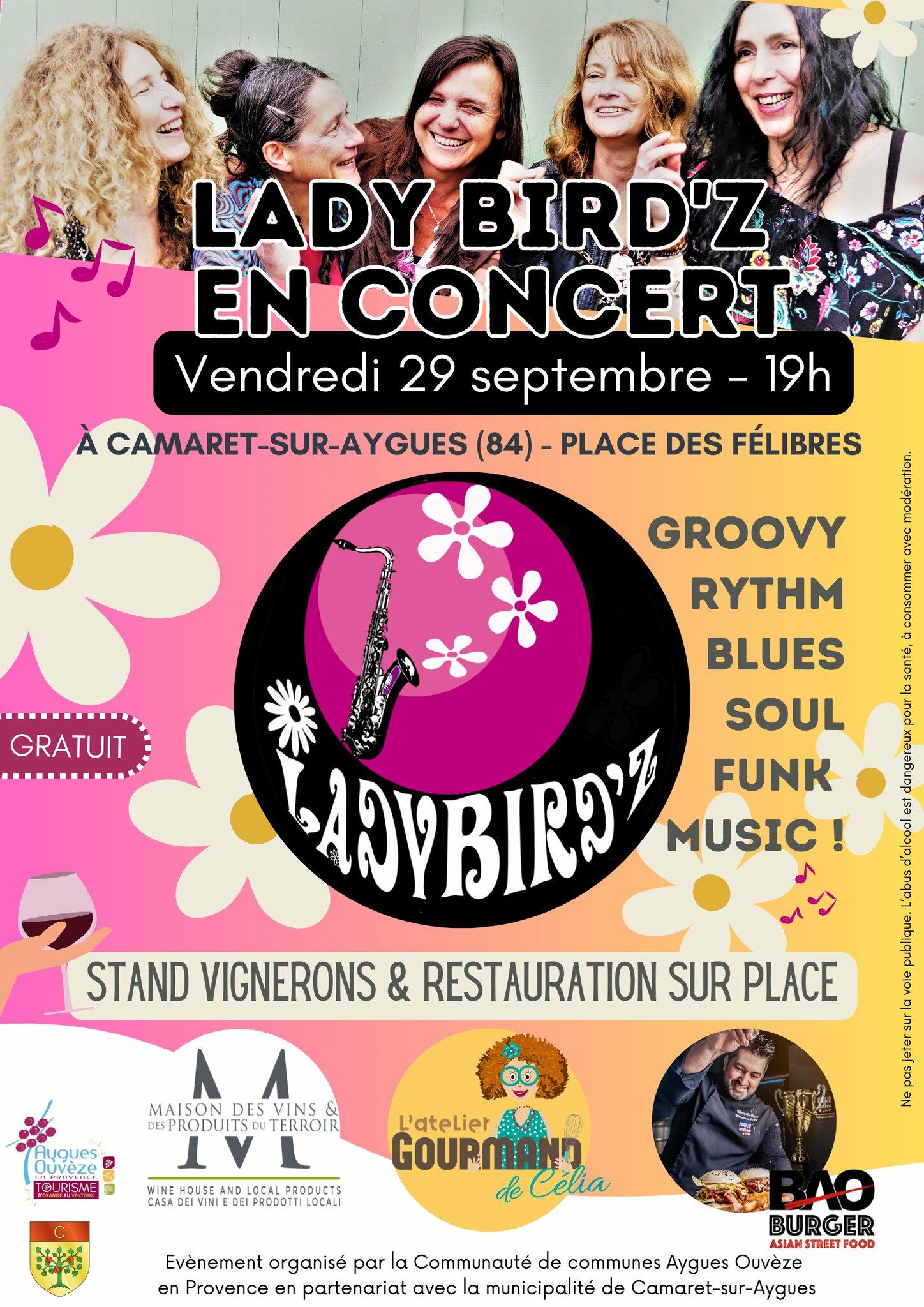 Ladybird'z en concert sur la place des Félibres le vendredi 29 septembre à 19h00