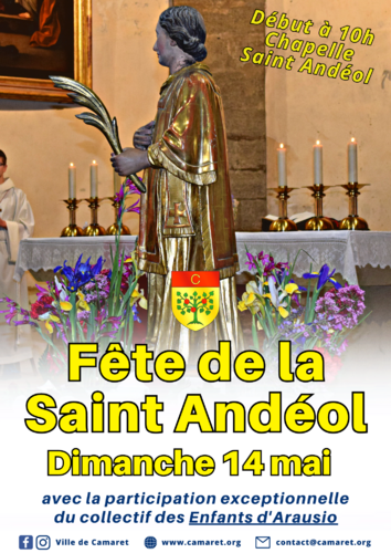 Fête de la Saint Andéol le dimanche 14 mai à partir de 10h00