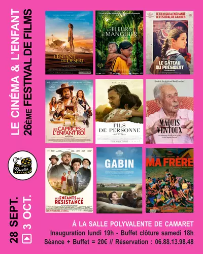 26ème festival « Le Cinéma et l'Enfant » - Salle de cinéma René Roussière du lundi 28 septembre au samedi 3 octobre 2026