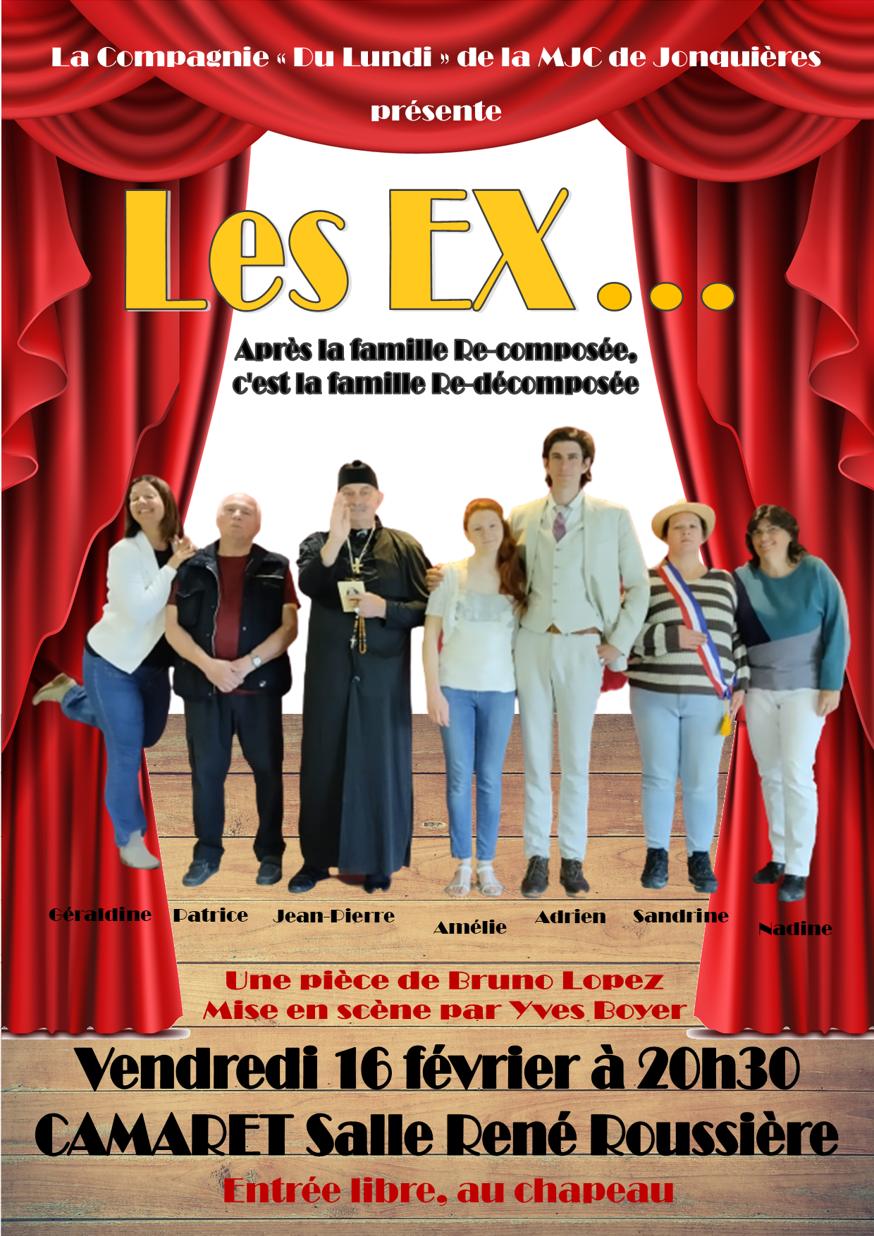 Pièce de théâtre « Les EX... » le vendredi 16 février 2024 à 20h30 à la salle René Roussière