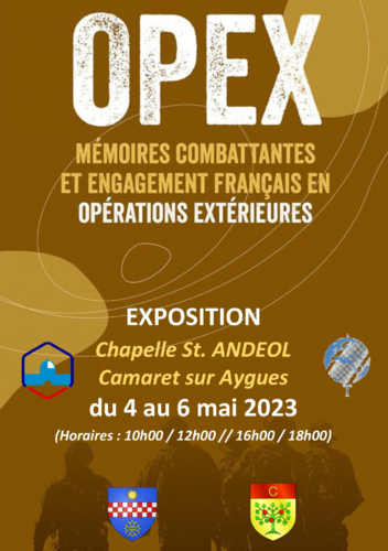 Exposition sur les OPEX organisée par le CATM de Camaret-Travaillan du 4 au 6 mai 2023 à la chapelle Saint Andéol