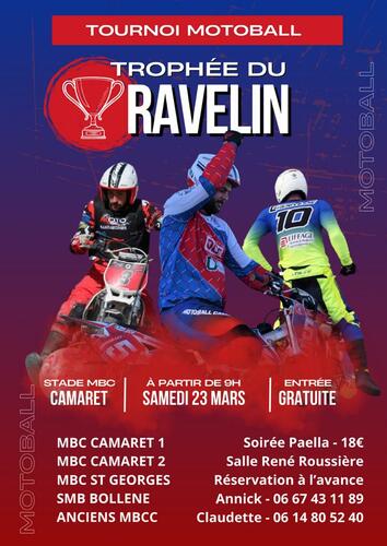 Trophée du Ravelin organisé par le Moto-Ball Club Camaret le samedi 23 mars à partir de 9h00