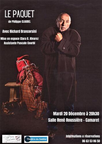 « Le Paquet » de Philippe Claudel, une pièce de théâtre avec Richard Brancorsini le mardi 20 décembre 2022 à 20h30 à la salle René Roussière
