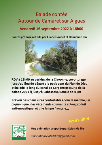 L'association Éclats de lire vous propose une balade contée autour de Camaret le vendredi 16 septembre 2022 à 18h00