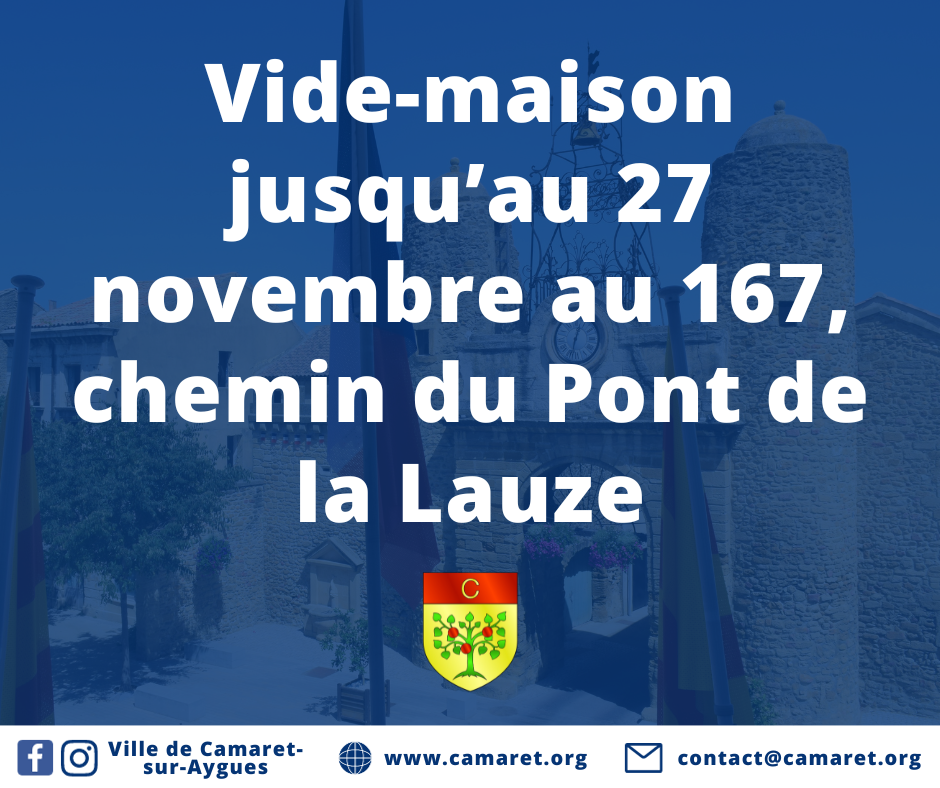 Vide-maison jusqu’au 27 novembre au 167, chemin du Pont de la Lauze