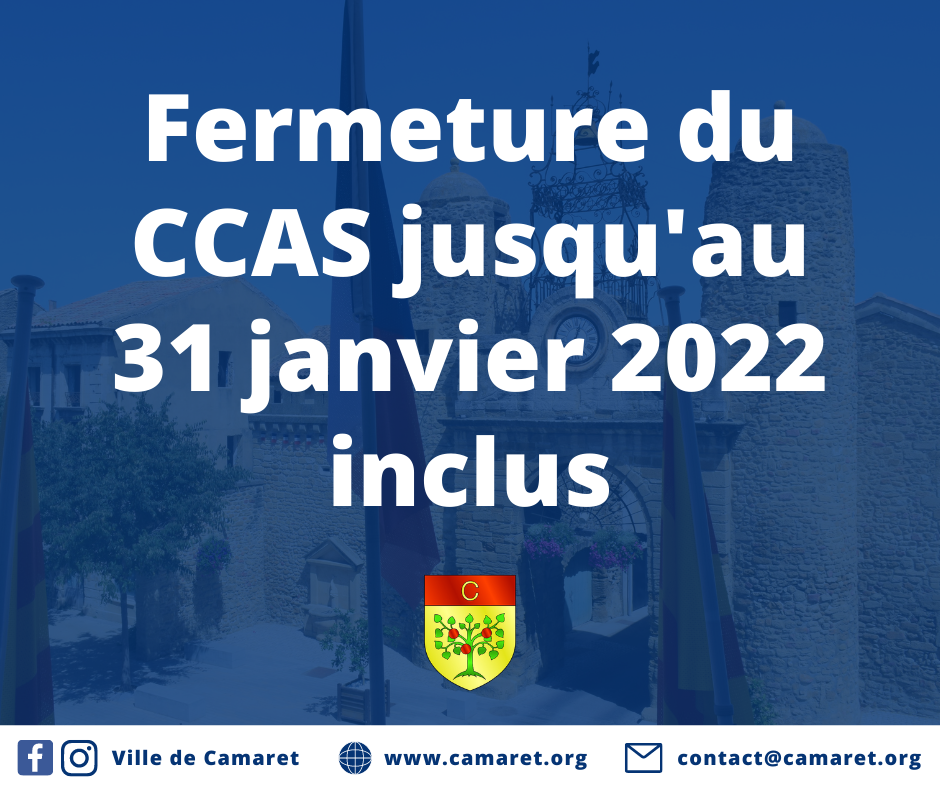 Fermeture du CCAS jusqu'au 31 janvier 2022 inclus