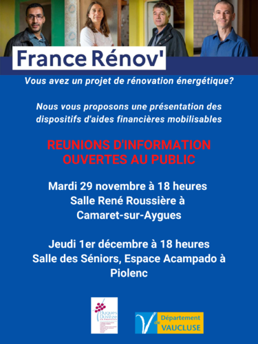 Rénovation énergétique, la Communauté de communes Aygues Ouvèze en Provence vous accompagne !