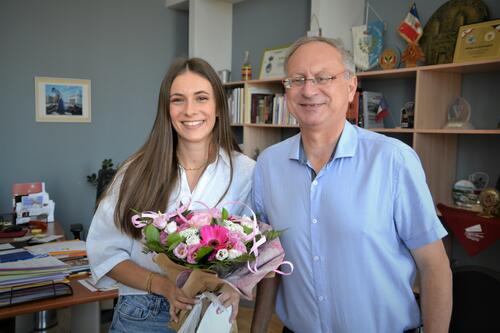 Mélanie Portes reçue en mairie de Camaret