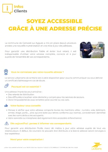 Message important de la Poste de Camaret-sur-Aygues