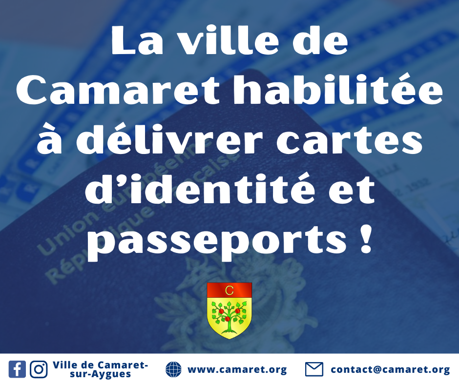 La Ville de Camaret-sur-Aygues habilitée à délivrer cartes d'identité et passeports !