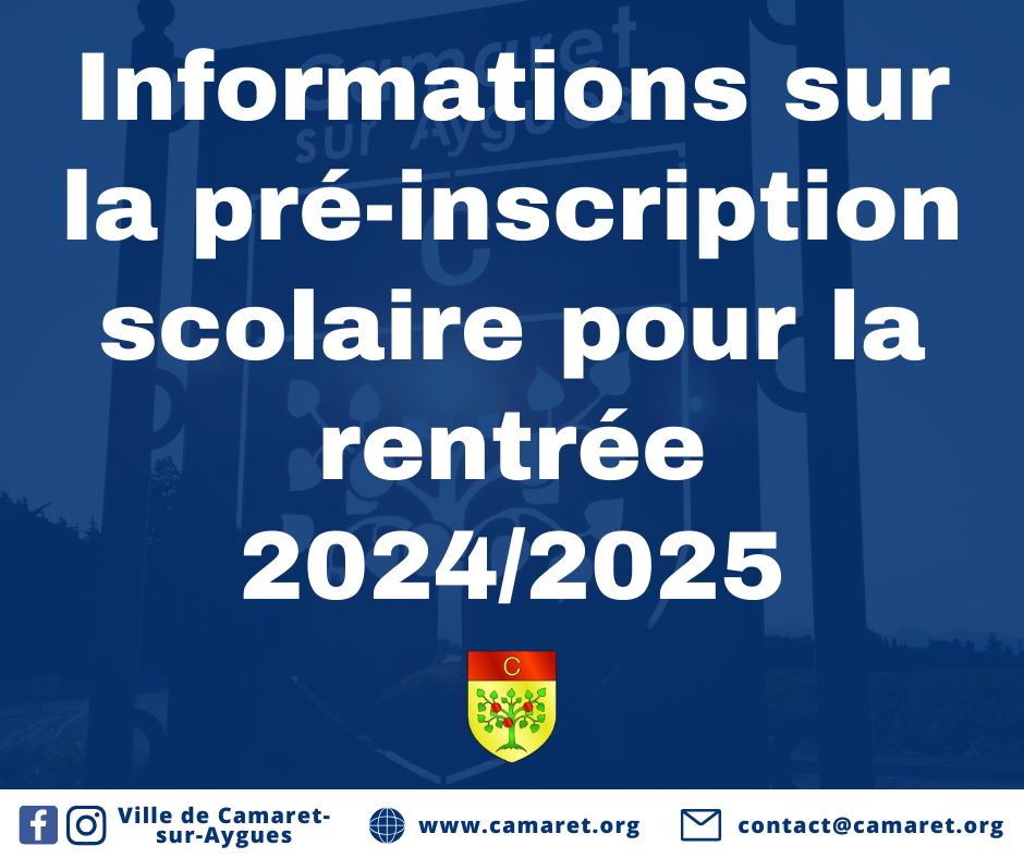 Informations sur la pré-inscription scolaire pour la rentrée 2024/2025