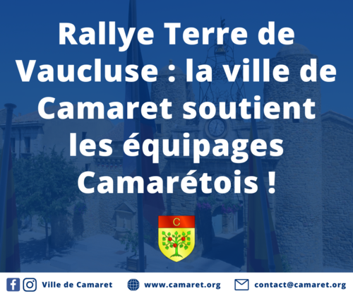 Rallye Terre de Vaucluse : la Ville de Camaret soutient les équipages Camarétois !