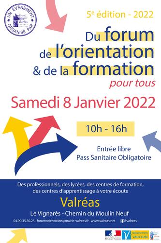  Forum de l’Orientation et de la Formation le 8 janvier à Valréas