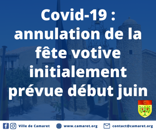 Covid-19 : annulation de la fête votive initialement prévue début juin