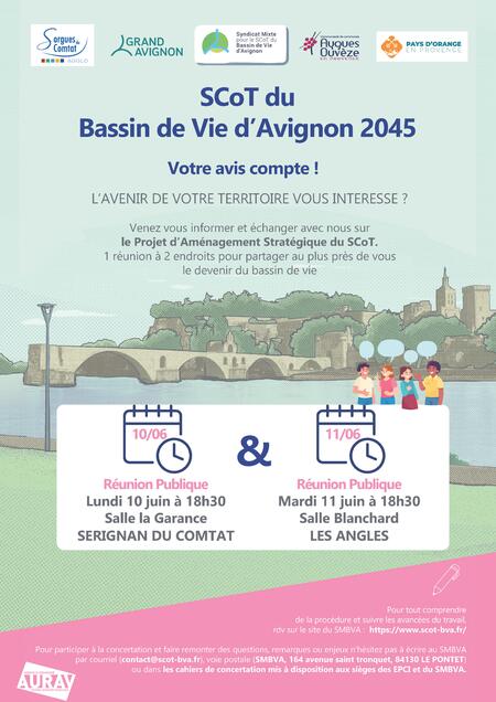 La révision du SCOT du Bassin de Vie d’Avignon : des réunions  publiques pour la présentation du Projet d’Aménagement  Stratégique (PAS)