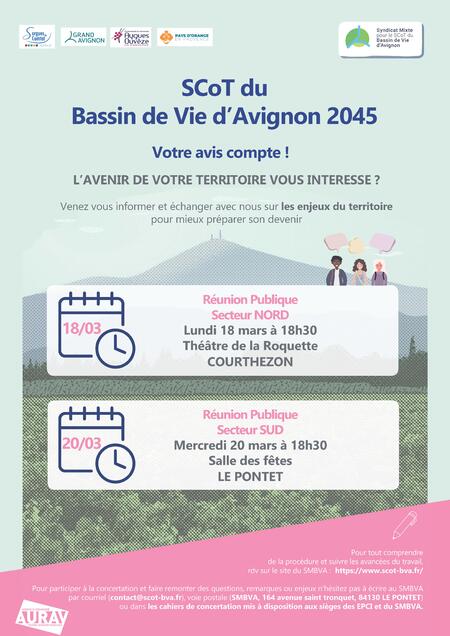Révision du SCOT du Bassin de Vie d’Avignon : des réunions  publiques pour la présentation des premiers éléments du  Diagnostic Territorial