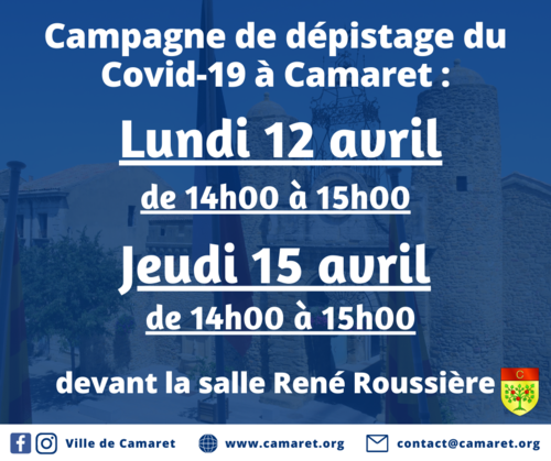 Campagne de dépistage du Covid-19 à Camaret [Mise à jour le samedi 10 avril 2021]