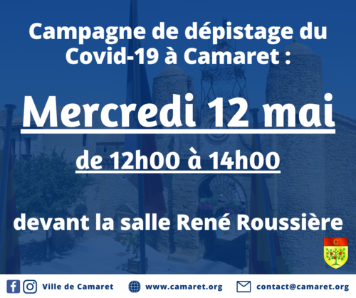 Campagne de dépistage du Covid-19 à Camaret [Mise à jour le dimanche 9 mai 2021]