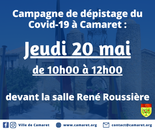 Campagne de dépistage du Covid-19 à Camaret [Mise à jour le dimanche 16 mai 2021]