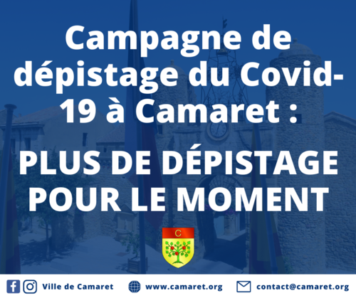 Campagne de dépistage du Covid-19 à Camaret [Mise à jour le vendredi 21 mai 2021]