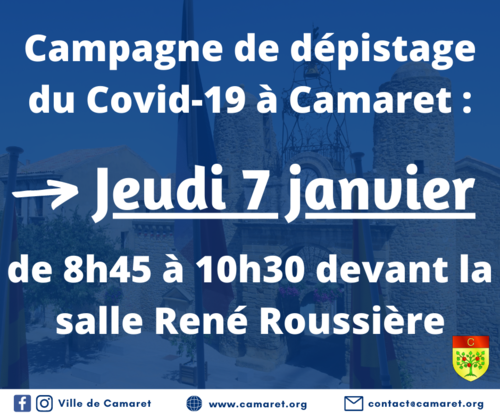 Campagne de dépistage du Covid-19 à Camaret [Mise à jour le dimanche 3 janvier 2021]
