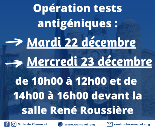 Opération tests antigéniques à Camaret [Mise à jour le jeudi 17 décembre]