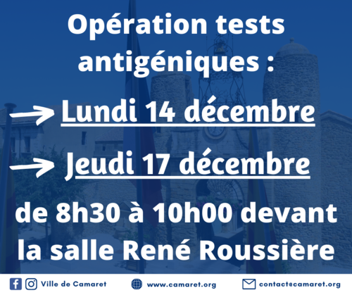 Opération tests antigéniques à Camaret [Mise à jour le samedi 12 décembre]