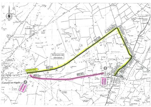 Attention travaux : la RD67 qui relie Camaret à Violès sera fermée à partir d'aujourd'hui lundi 17 mai et ce pour un mois. Déviation par la RD23