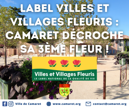  Label « Villes et Villages Fleuris - Qualité de Vie » : Camaret décroche sa 3ème fleur ! | Communiqué de presse de la Ville de Camaret